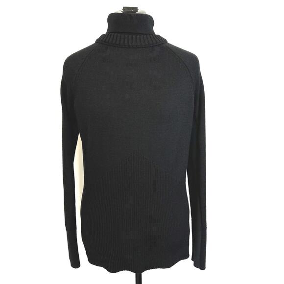 Athleta Mesa Hybrid Turtleneck Merino Blend Sweater in Black Rare Style Small - Picture 2 of 10